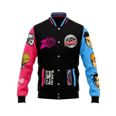 Blink 182 Baseball Jacket For Fan CFB2133 1 Blink 182 Baseball Jacket For Fan CFB2133 1