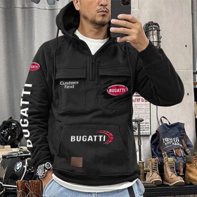 Bugatti Vintage Quarter Zip Hoodie Retro Hoodie LQZ1015 1 Bugatti Vintage Quarter Zip Hoodie Retro Hoodie LQZ1015 1