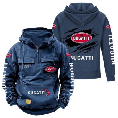 Bugatti Vintage Quarter Zip Hoodie Retro Hoodie LQZ1015 2 Bugatti Vintage Quarter Zip Hoodie Retro Hoodie LQZ1015 2