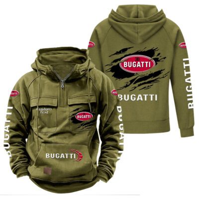 Bugatti Vintage Quarter Zip Hoodie Retro Hoodie LQZ1015 3 Bugatti Vintage Quarter Zip Hoodie Retro Hoodie LQZ1015 3