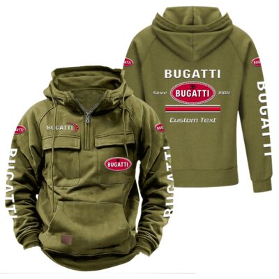 Bugatti Vintage Quarter Zip Hoodie Retro Hoodie LQZ1088 3 Bugatti Vintage Quarter Zip Hoodie Retro Hoodie LQZ1088 3