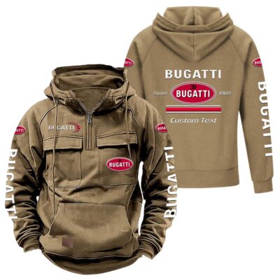 Bugatti Vintage Quarter Zip Hoodie Retro Hoodie LQZ1088 4 Bugatti Vintage Quarter Zip Hoodie Retro Hoodie LQZ1088 4