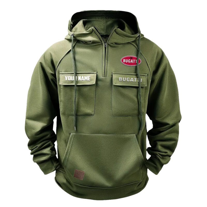 Bugatti Vintage Quarter Zip Hoodie Retro Hoodie LQZ1274 2