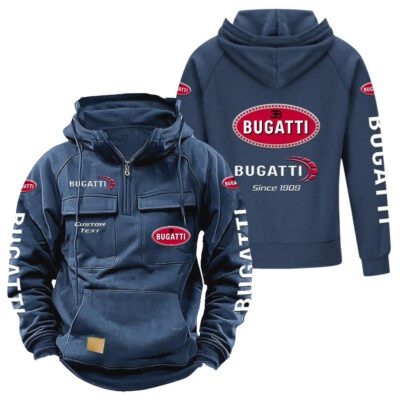 Bugatti Vintage Quarter Zip Hoodie Retro Hoodie LQZ1353 2 Bugatti Vintage Quarter Zip Hoodie Retro Hoodie LQZ1353 2