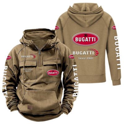 Bugatti Vintage Quarter Zip Hoodie Retro Hoodie LQZ1353 4 Bugatti Vintage Quarter Zip Hoodie Retro Hoodie LQZ1353 4