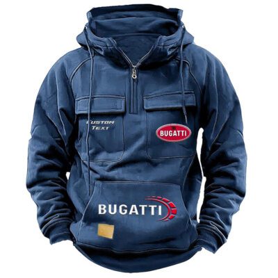 Bugatti Vintage Quarter Zip Hoodie Retro Hoodie LQZ1468 2 Bugatti Vintage Quarter Zip Hoodie Retro Hoodie LQZ1468 2
