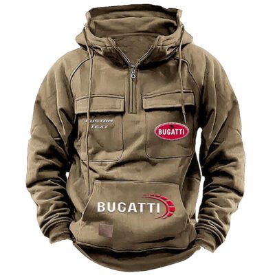 Bugatti Vintage Quarter Zip Hoodie Retro Hoodie LQZ1468 4 Bugatti Vintage Quarter Zip Hoodie Retro Hoodie LQZ1468 4