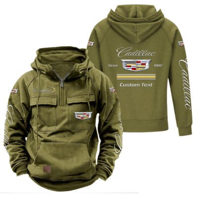Cadillac Vintage Quarter Zip Hoodie Retro Hoodie LQZ1123 3 Cadillac Vintage Quarter Zip Hoodie Retro Hoodie LQZ1123 3
