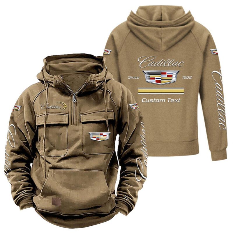 Cadillac Vintage Quarter Zip Hoodie Retro Hoodie LQZ1123 4