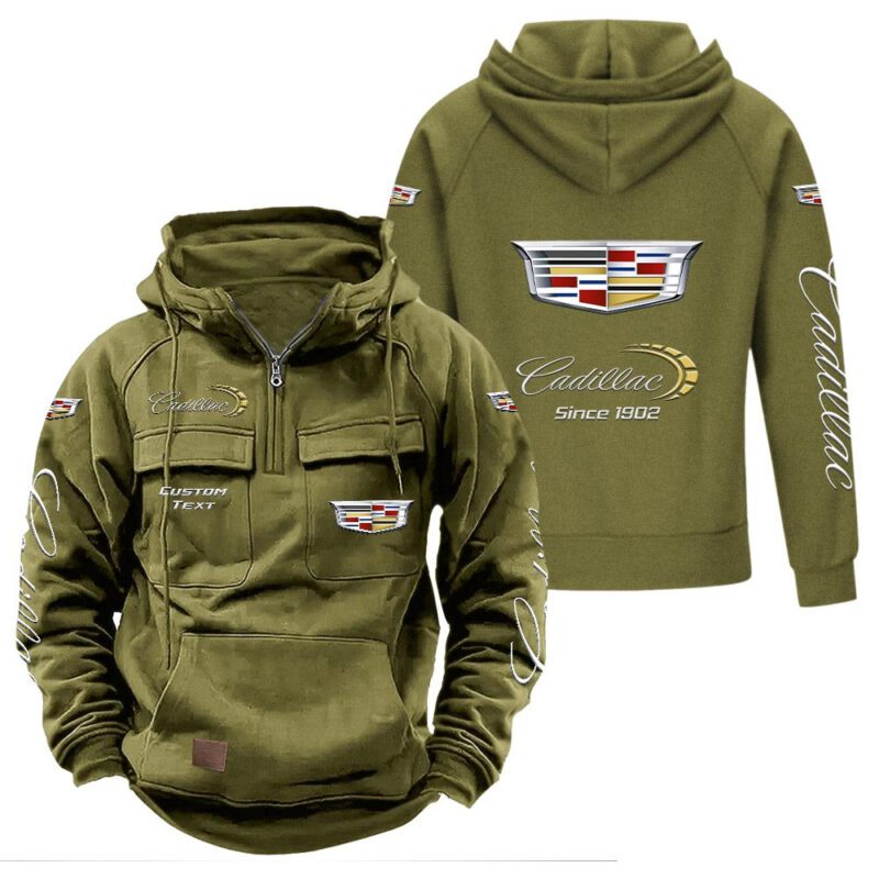 Cadillac Vintage Quarter Zip Hoodie Retro Hoodie LQZ1362 3