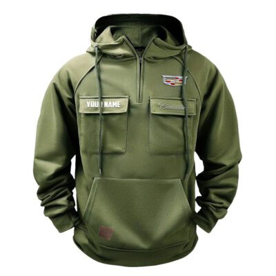 Cadillac Vintage Quarter Zip Hoodie Retro Hoodie LQZ1548 2 Cadillac Vintage Quarter Zip Hoodie Retro Hoodie LQZ1548 2
