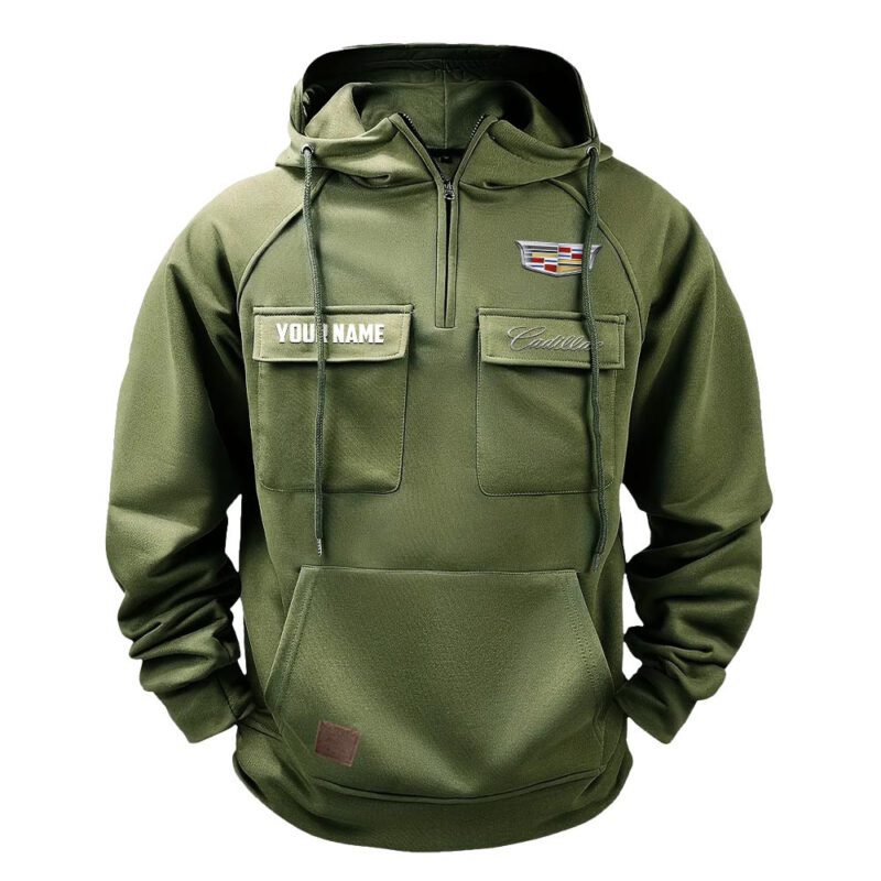 Cadillac Vintage Quarter Zip Hoodie Retro Hoodie LQZ1548 2