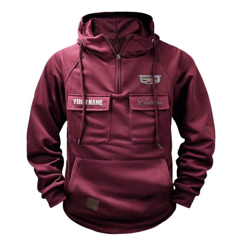 Cadillac Vintage Quarter Zip Hoodie Retro Hoodie LQZ1548 4