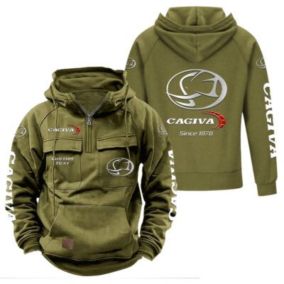 Cagiva Vintage Quarter Zip Hoodie Retro Hoodie LQZ1305 3 Cagiva Vintage Quarter Zip Hoodie Retro Hoodie LQZ1305 3
