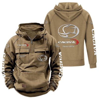 Cagiva Vintage Quarter Zip Hoodie Retro Hoodie LQZ1305 4 Cagiva Vintage Quarter Zip Hoodie Retro Hoodie LQZ1305 4