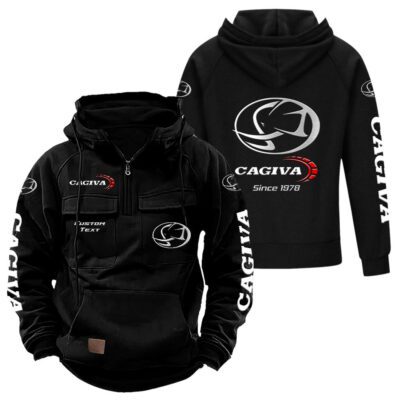 Cagiva Vintage Quarter Zip Hoodie Retro Hoodie LQZ1305