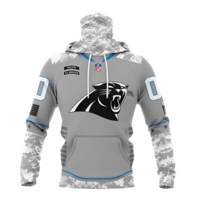 Carolina Panthers NFL Specialized Design Camo 2024 Salute To Service Club Personalized Letters Number Gaiter Hoodie WGH2007