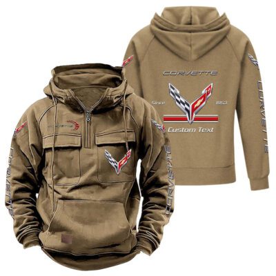 Chevrolet Corvette Vintage Quarter Zip Hoodie Retro Hoodie LQZ1126 4 Chevrolet Corvette Vintage Quarter Zip Hoodie Retro Hoodie LQZ1126 4