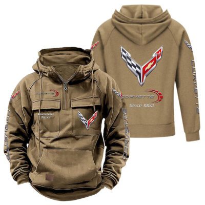 Chevrolet Corvette Vintage Quarter Zip Hoodie Retro Hoodie LQZ1414 4