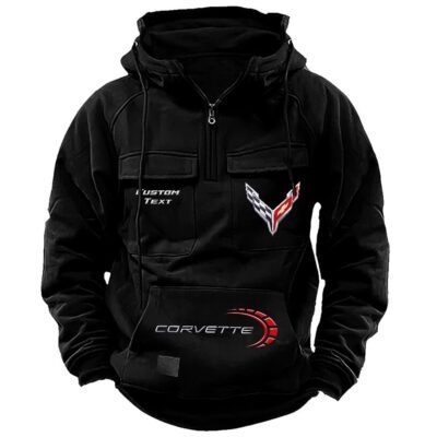 Chevrolet Corvette Vintage Quarter Zip Hoodie Retro Hoodie LQZ1444 1 Chevrolet Corvette Vintage Quarter Zip Hoodie Retro Hoodie LQZ1444 1