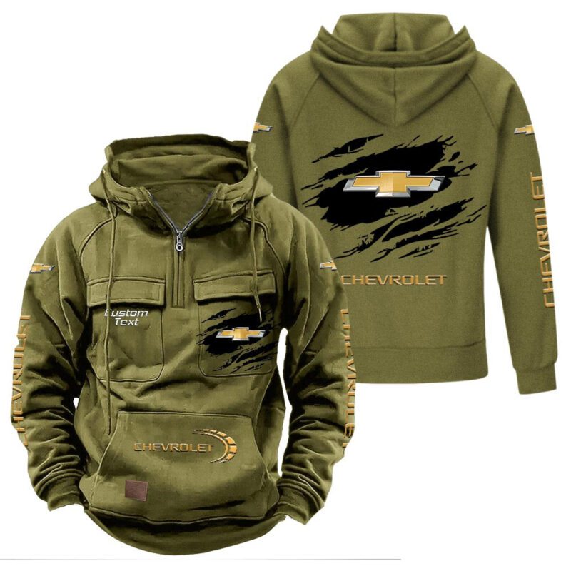 Chevrolet Vintage Quarter Zip Hoodie Retro Hoodie LQZ1068 3