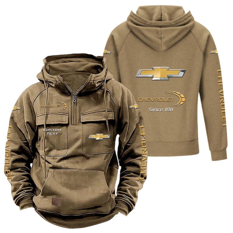 Chevrolet Vintage Quarter Zip Hoodie Retro Hoodie LQZ1416 4