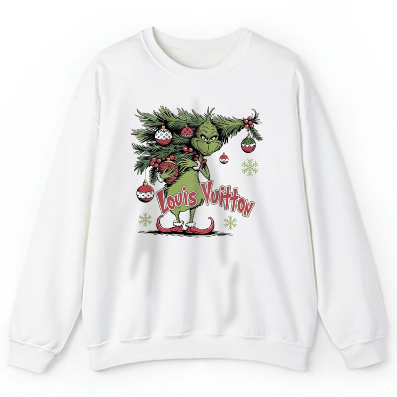 Christmas Grinch Shirt Grinchmas Vibes Louis Vuitton Unisex Sweatshirt TAS22009 1