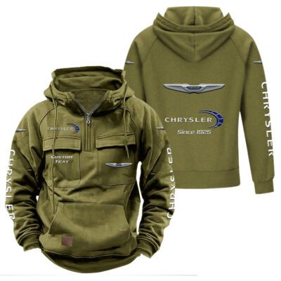 Chrysler Vintage Quarter Zip Hoodie Retro Hoodie LQZ1355 3 Chrysler Vintage Quarter Zip Hoodie Retro Hoodie LQZ1355 3