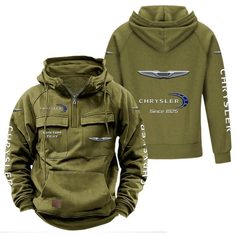 Chrysler Vintage Quarter Zip Hoodie Retro Hoodie LQZ1355 3