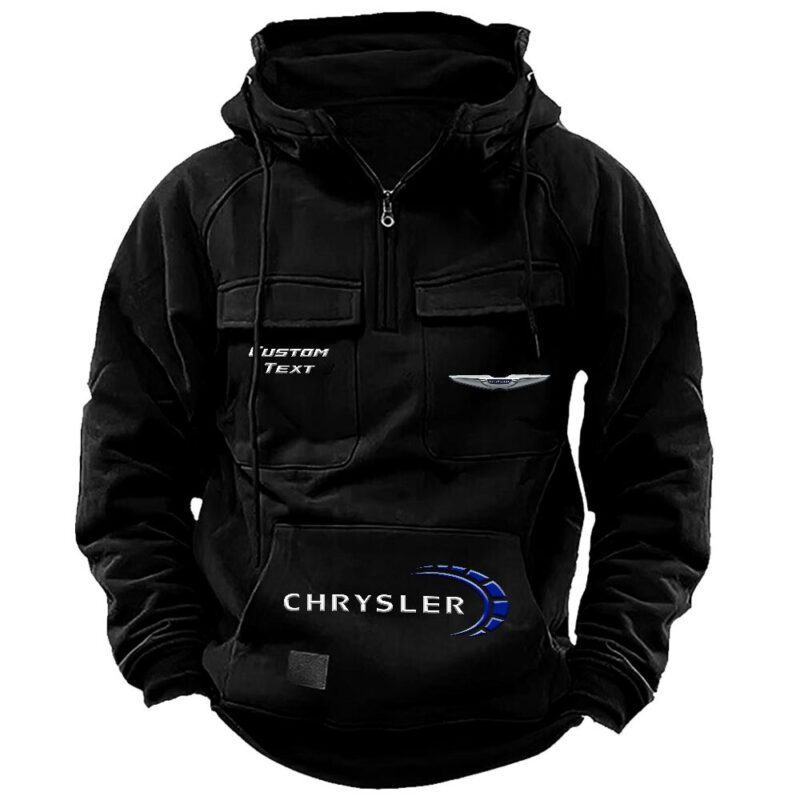 Chrysler Vintage Quarter Zip Hoodie Retro Hoodie LQZ1449 1