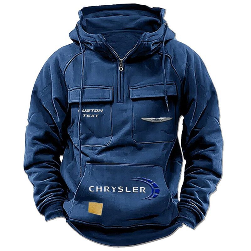 Chrysler Vintage Quarter Zip Hoodie Retro Hoodie LQZ1449 2