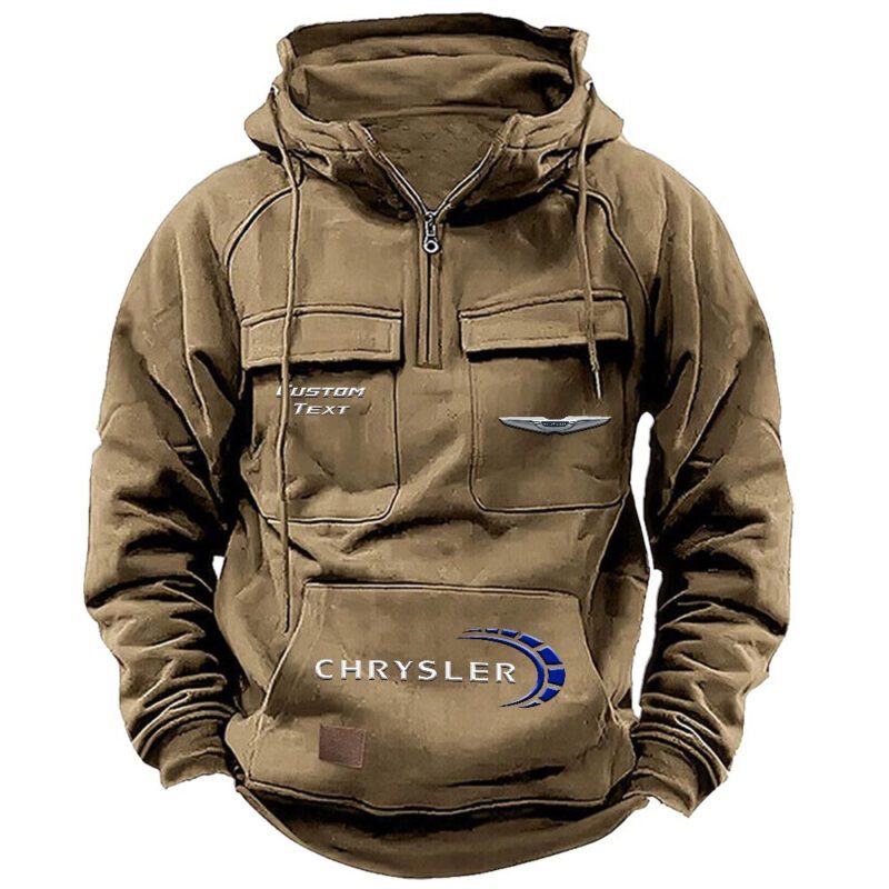 Chrysler Vintage Quarter Zip Hoodie Retro Hoodie LQZ1449 4