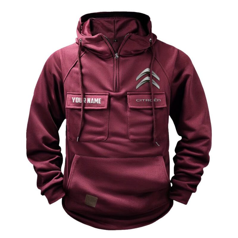 Citroen Vintage Quarter Zip Hoodie Retro Hoodie LQZ1010 4
