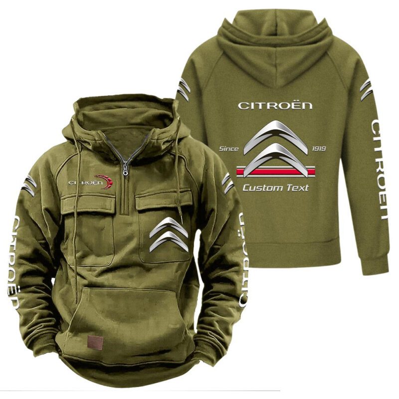 Citroen Vintage Quarter Zip Hoodie Retro Hoodie LQZ1079 3