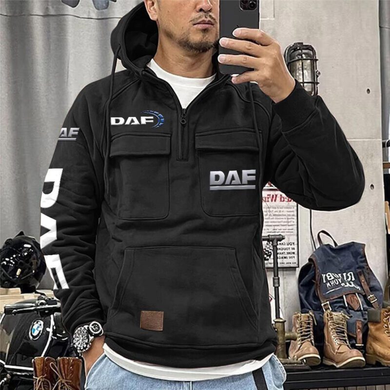 DAF Vintage Quarter Zip Hoodie Retro Hoodie LQZ1153 1