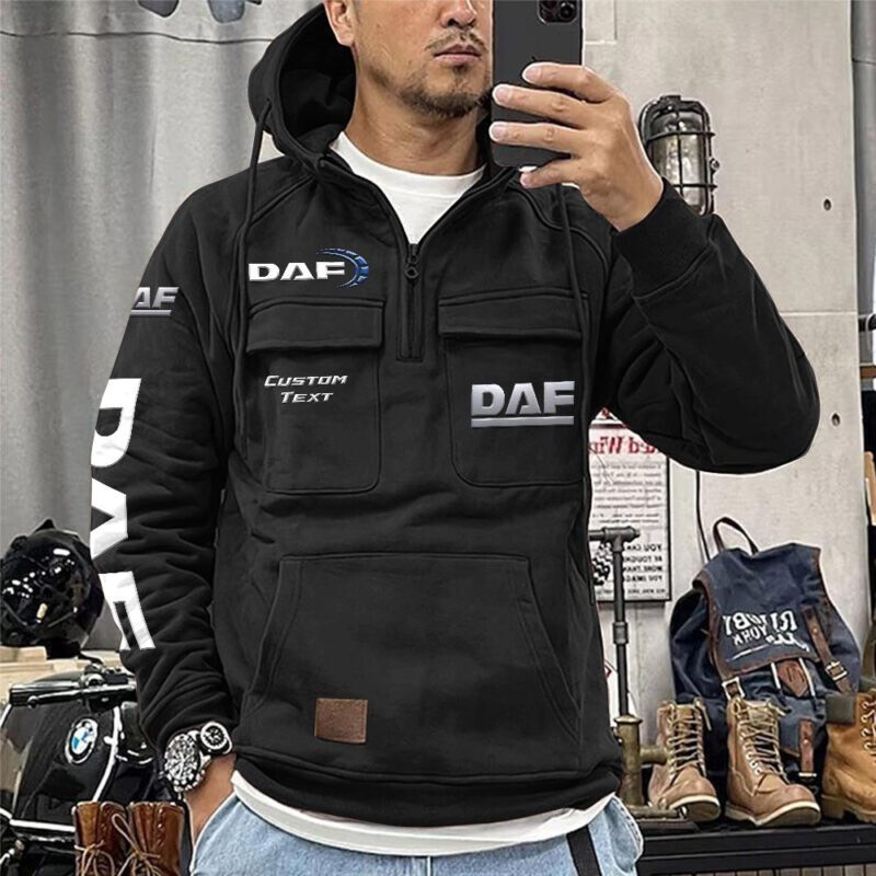 DAF Vintage Quarter Zip Hoodie Retro Hoodie LQZ1279 1
