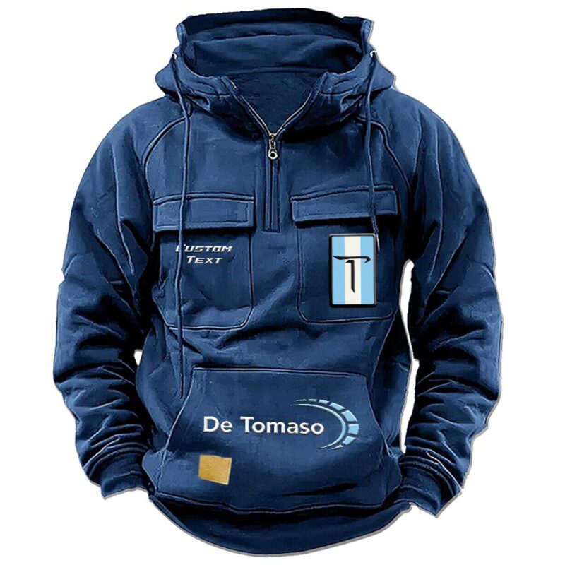 De Tomaso Vintage Quarter Zip Hoodie Retro Hoodie LQZ1474 2