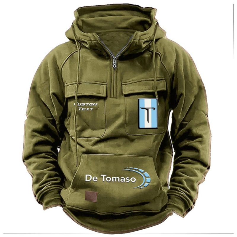 De Tomaso Vintage Quarter Zip Hoodie Retro Hoodie LQZ1474 3