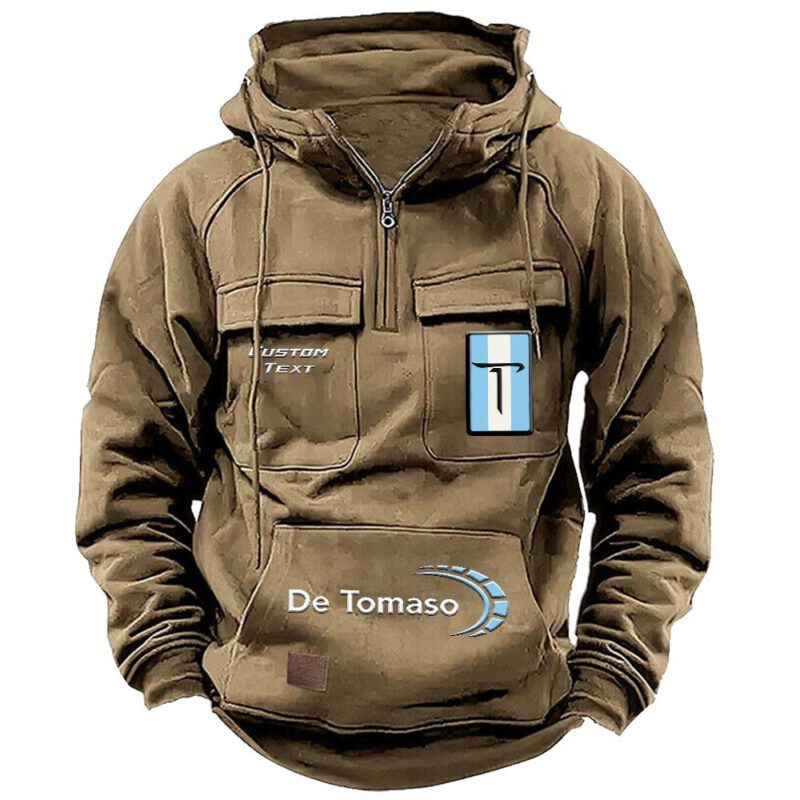 De Tomaso Vintage Quarter Zip Hoodie Retro Hoodie LQZ1474 4