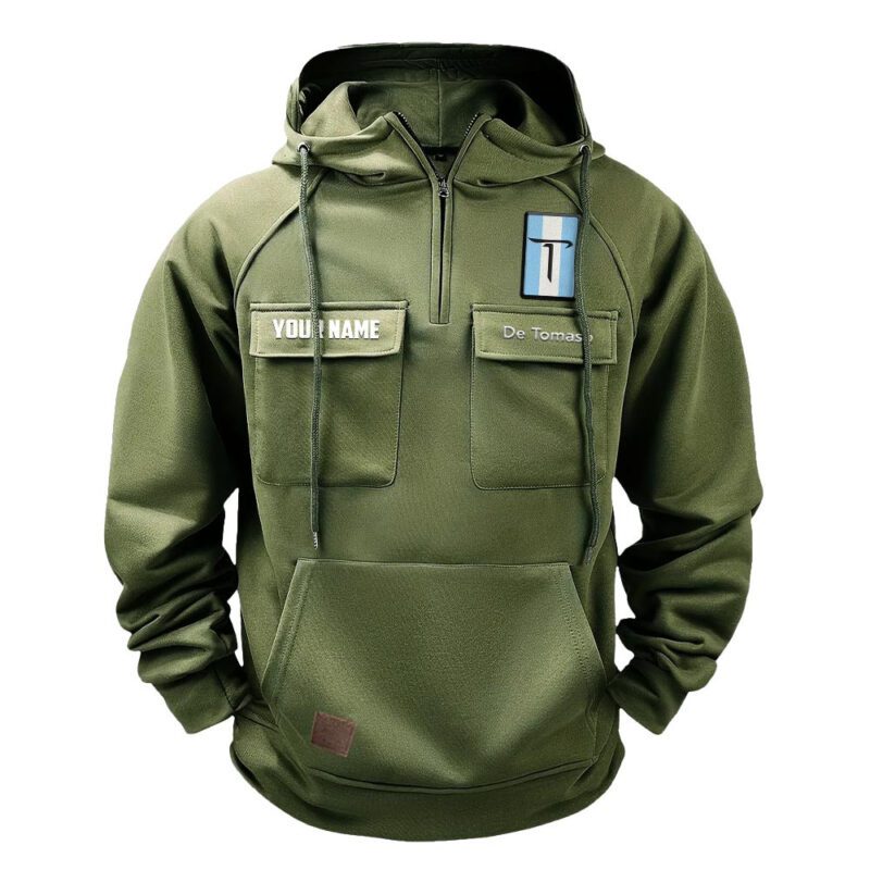 De Tomaso Vintage Quarter Zip Hoodie Retro Hoodie LQZ1538 2