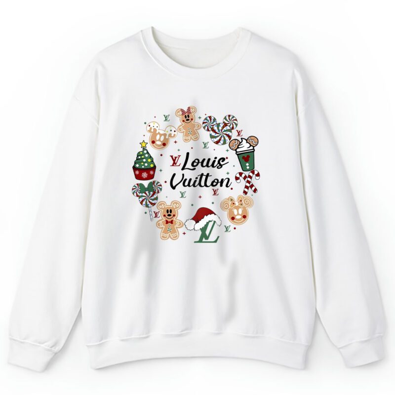 Disney Tis The Season Christmas Mickey And Minnie Louis Vuitton Unisex Sweatshirt TAS22057 1