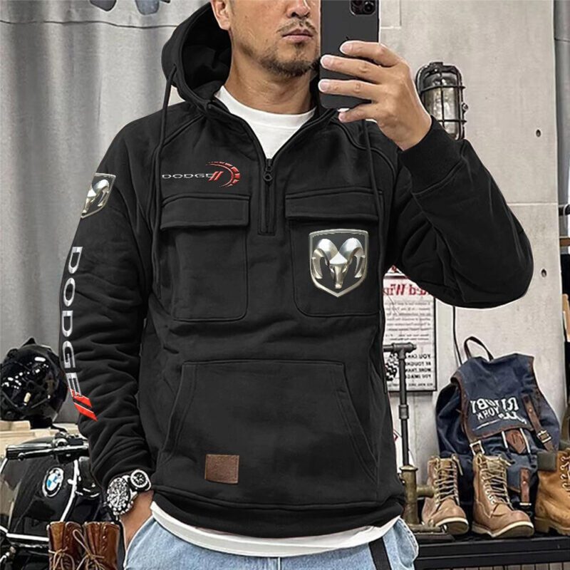Dodge Vintage Quarter Zip Hoodie Retro Hoodie LQZ1099 1
