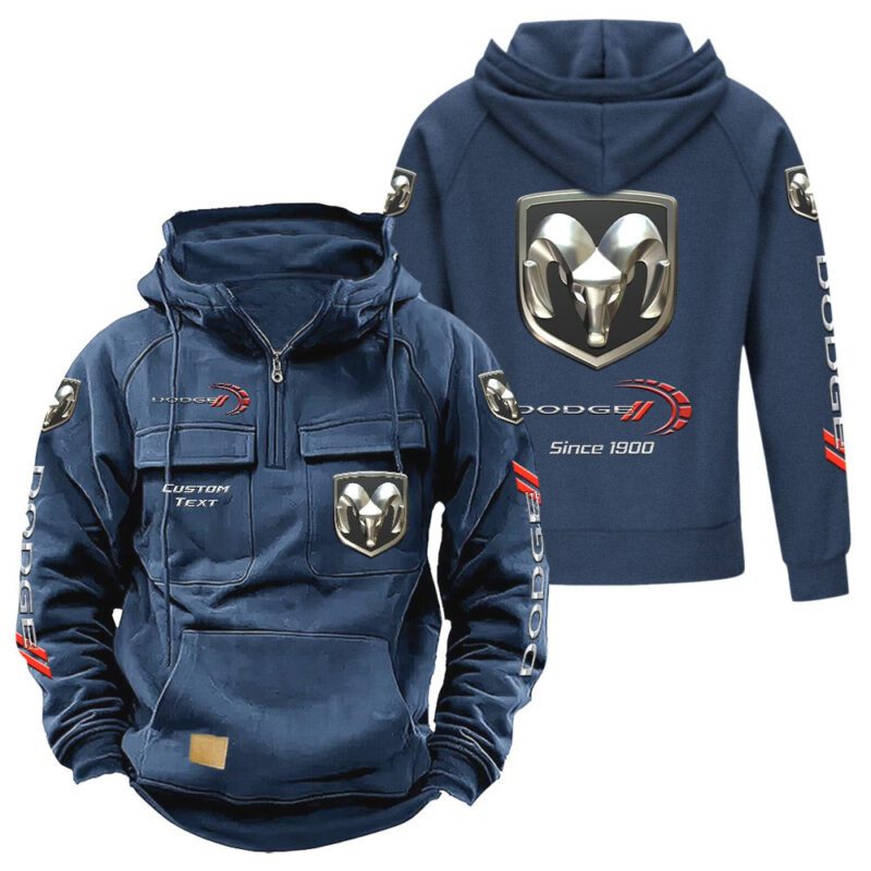 Dodge Vintage Quarter Zip Hoodie Retro Hoodie LQZ1388 2