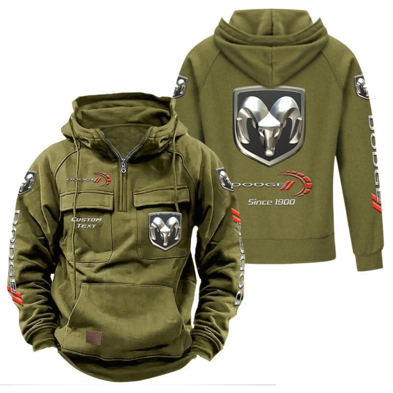 Dodge Vintage Quarter Zip Hoodie Retro Hoodie LQZ1388 3