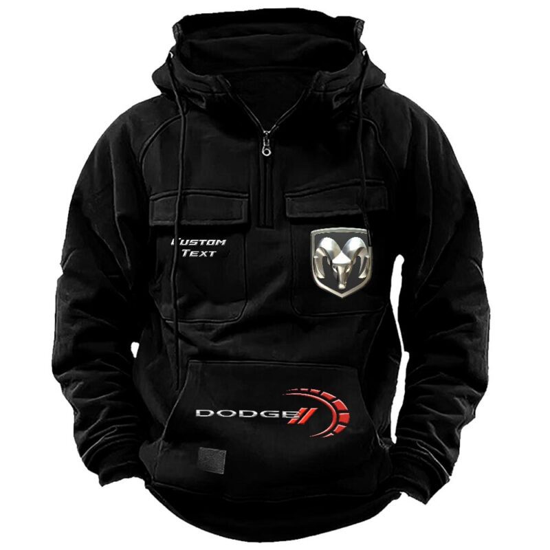 Dodge Vintage Quarter Zip Hoodie Retro Hoodie LQZ1464 1
