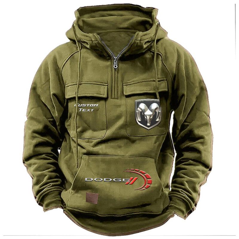 Dodge Vintage Quarter Zip Hoodie Retro Hoodie LQZ1464 3