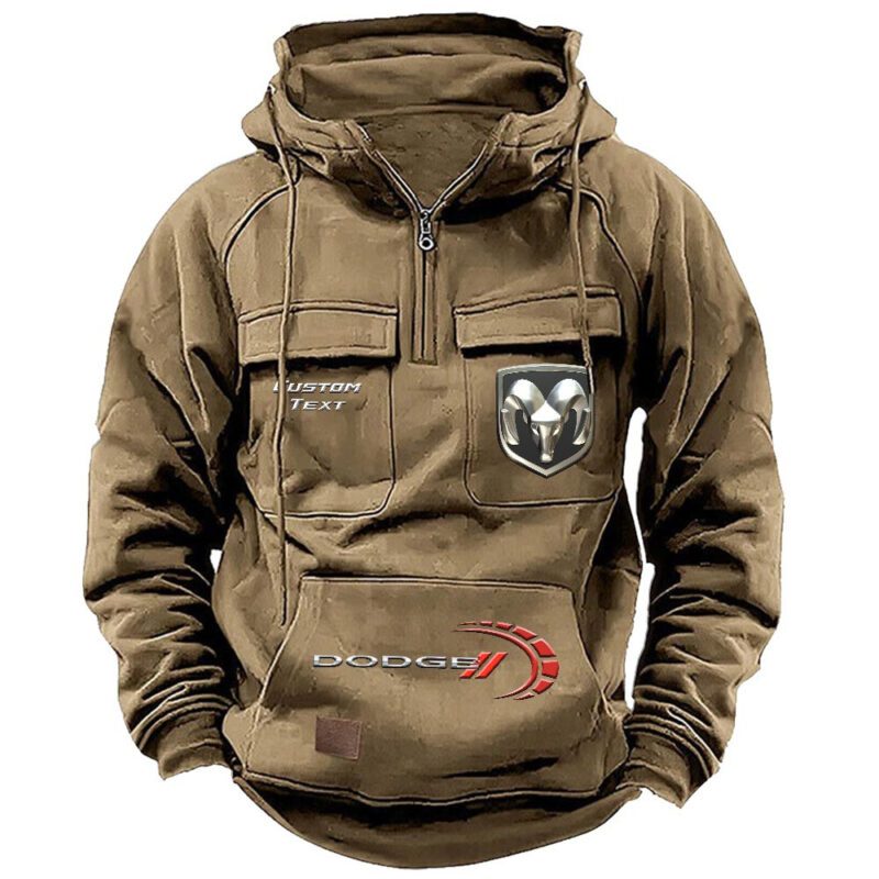 Dodge Vintage Quarter Zip Hoodie Retro Hoodie LQZ1464 4