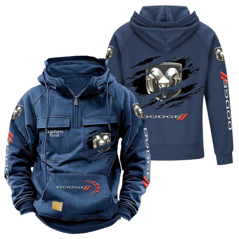 Dodge Vintage Quarter Zip Hoodie Retro Hoodie LQZ1575 2