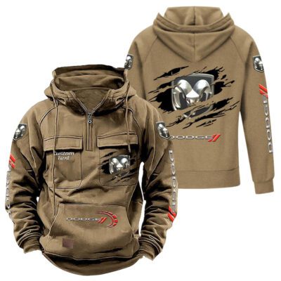 Dodge Vintage Quarter Zip Hoodie Retro Hoodie LQZ1575 4