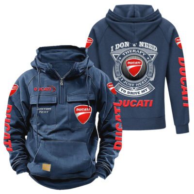 Ducati Vintage Quarter Zip Hoodie Retro Hoodie LQZ1178 2